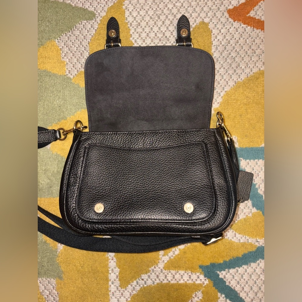 Coach Lucy Crossbody Shoulder Bag Black Pebbled Leather - Picture 8 of 16